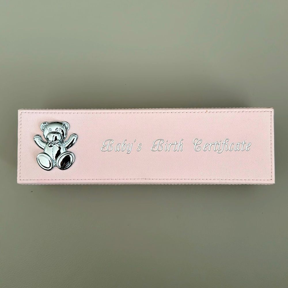Baby Girls birth certificate box